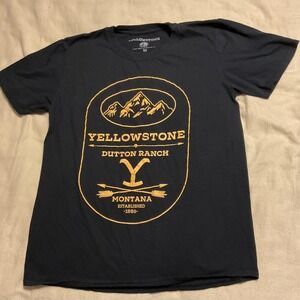 Yellowstone Dutton Ranch Shirt Mens Medium Black Montana Western Graphic‎ Tee
